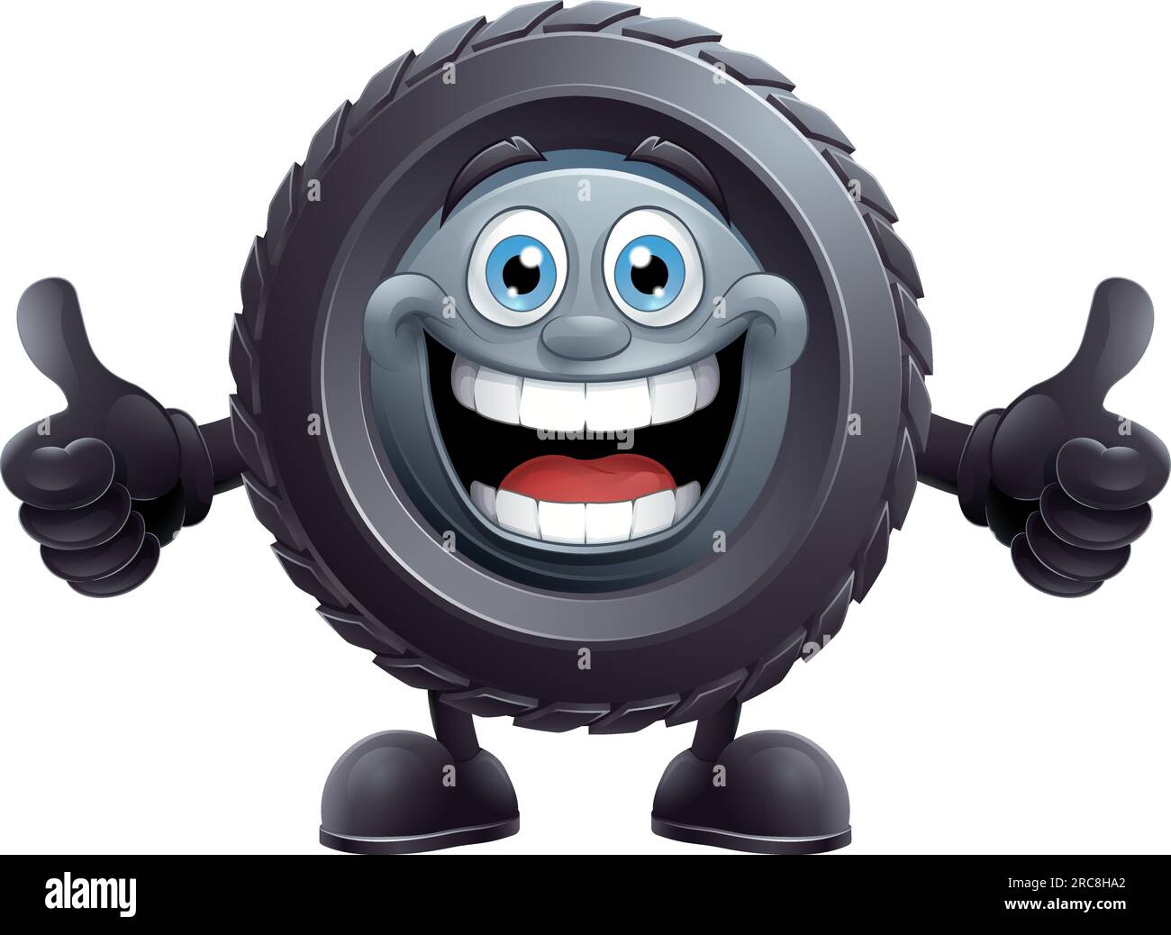 Pneumatico Cartoon Tire Car Mechanic Service Mascot Illustrazione Vettoriale