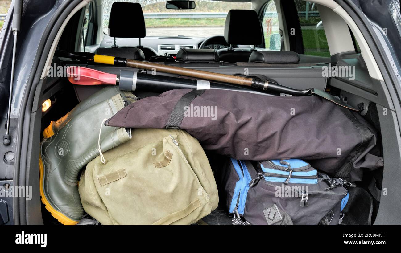Auto piena di accessori per la panoramica dorati Foto Stock