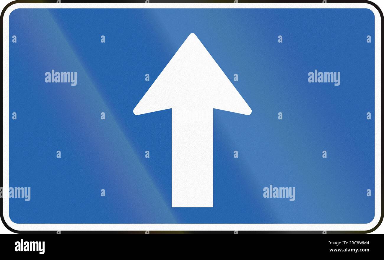 Segnale stradale supplementare islandese - direzione dritto Foto Stock