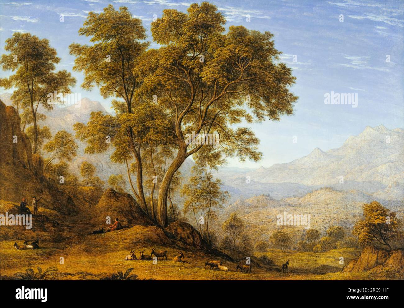 John Glover, la mia ultima vista dell'Italia, guardando dalle alpi sopra Suza, paesaggio dipinto ad olio su tela, 1835 Foto Stock