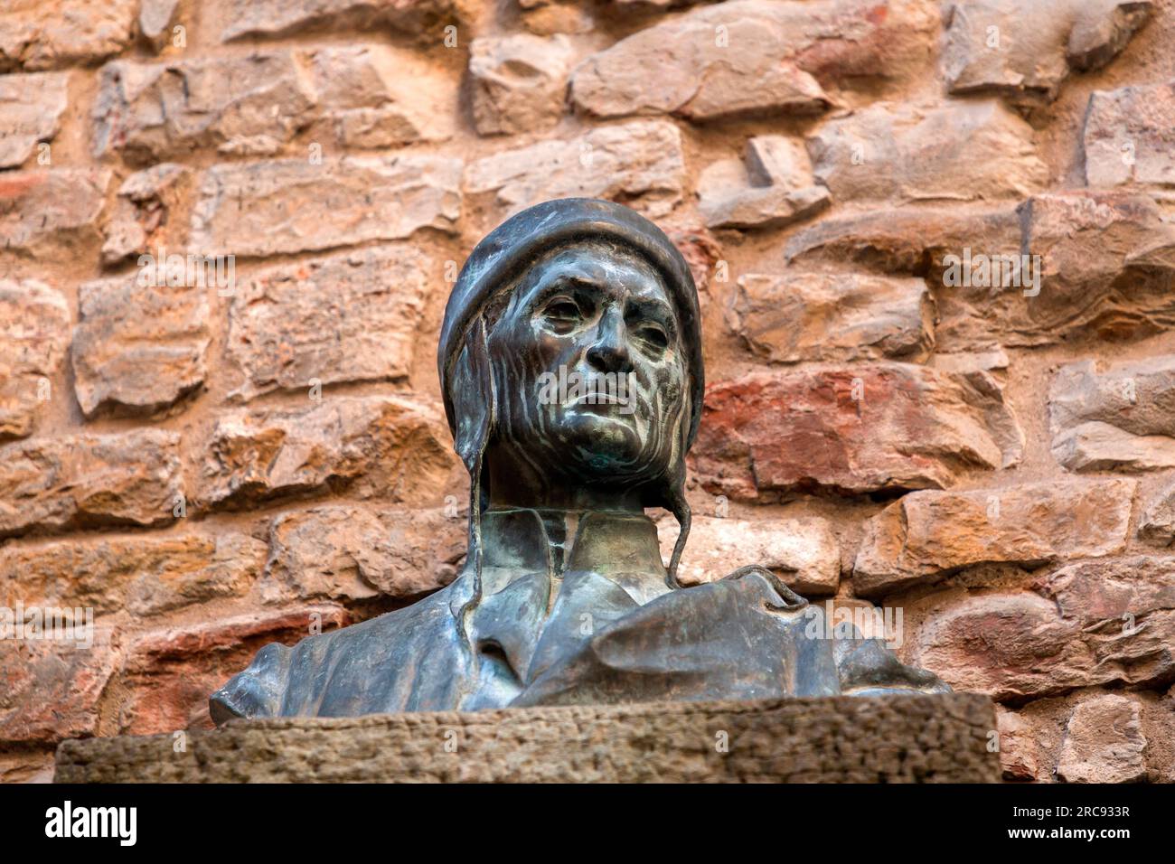 Firenze, Italia - 6 aprile 2022: Casa del Museo Dante è una casa sul luogo di nascita di Dante, con mostre sulla sua opera e vita a Firenze Foto Stock