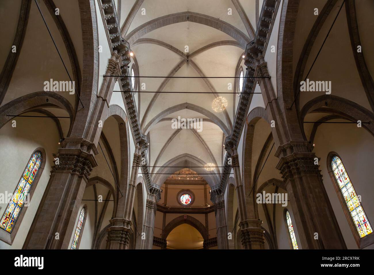 Dettaglio interno dal Duomo di Firenze, Cattedrale di Santa Maria del Fiore a Firenze. L'edificio è stato completato nel 1436. Foto Stock