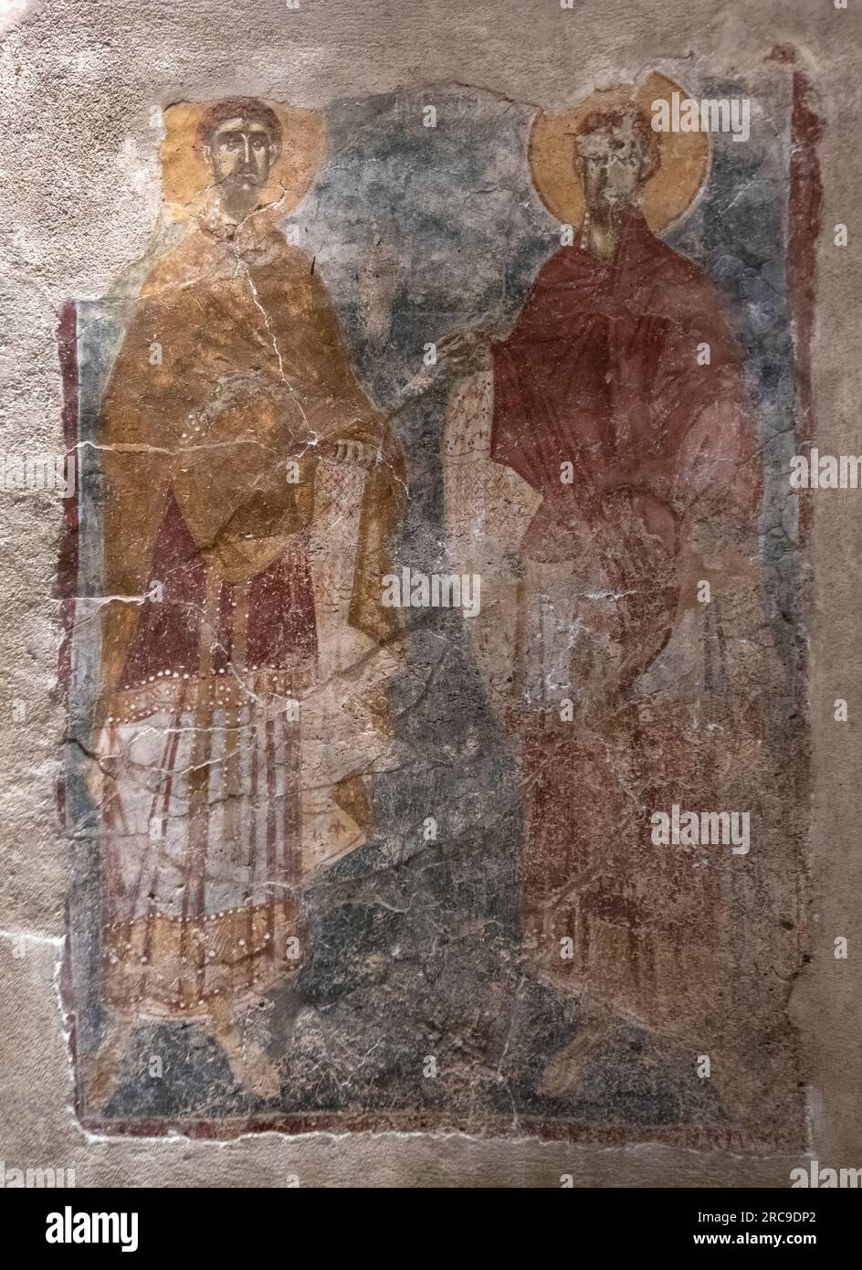 Affresco medievale serbo. Museo Nazionale della Serbia, Belgrado Foto Stock