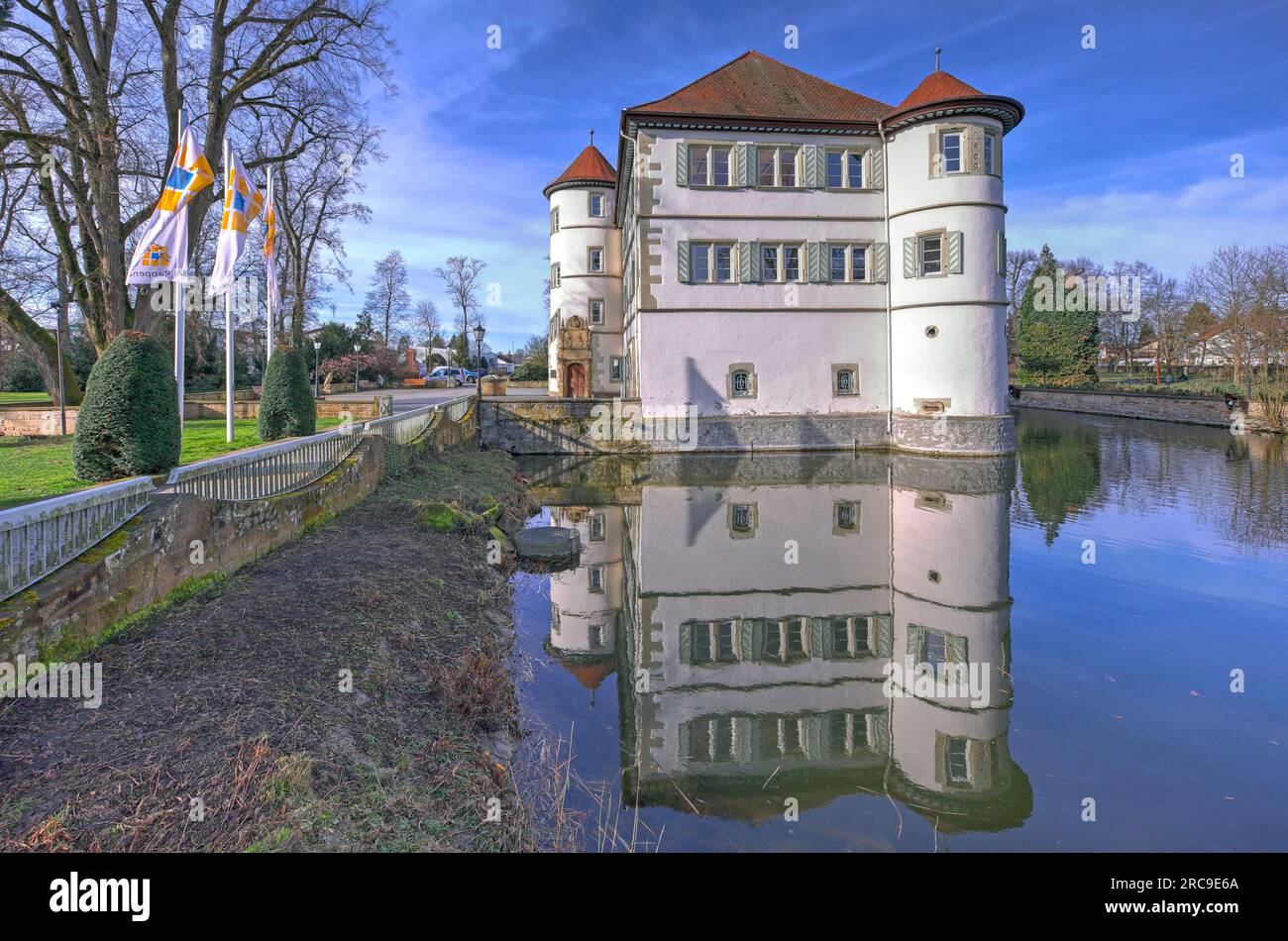 Wasserschloss a Bad Rappenau; im Landkreis Heilbronn, Baden-Württemberg; Deutschland, Europa. Foto Stock