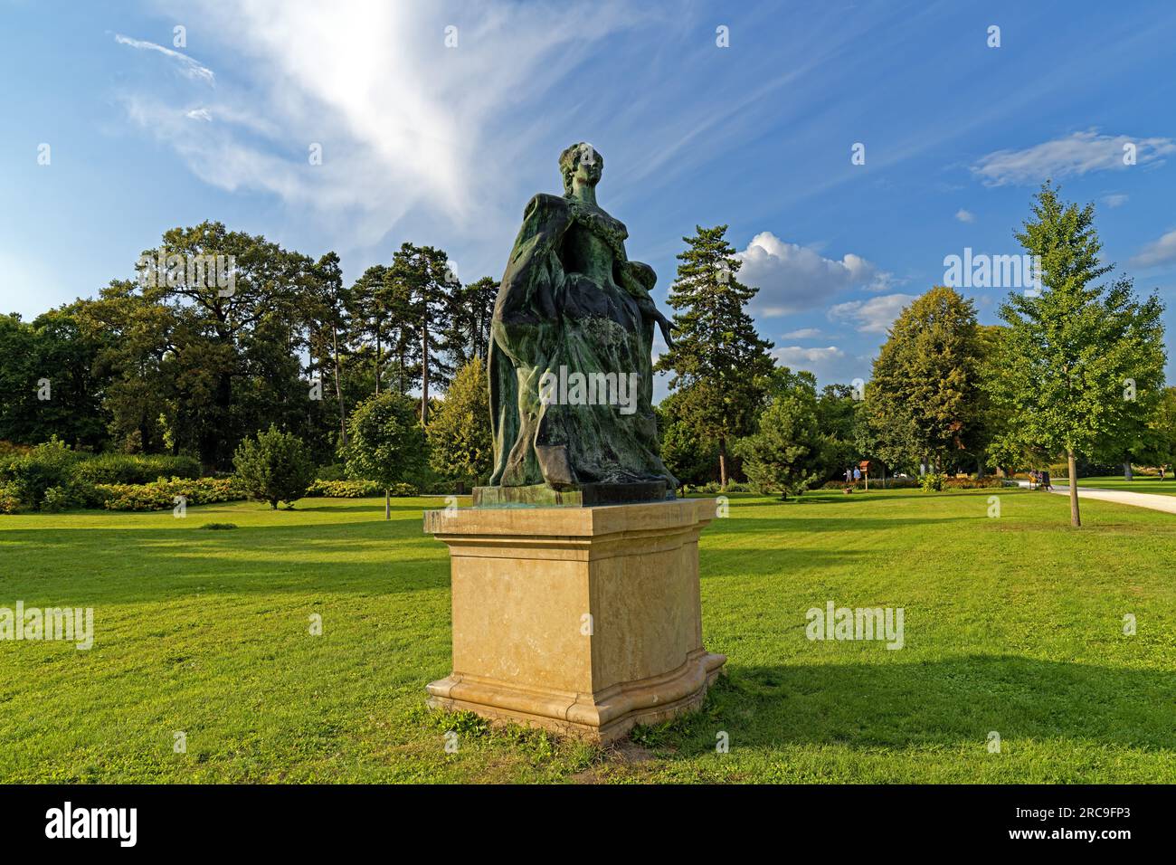 Barock Schloss Gödöllő, Gödöllői Királyi Kastély, Park, Denkmal, Maria Theresia, Mária Terézia, 13.05.1717 - 29.11.1780 Foto Stock