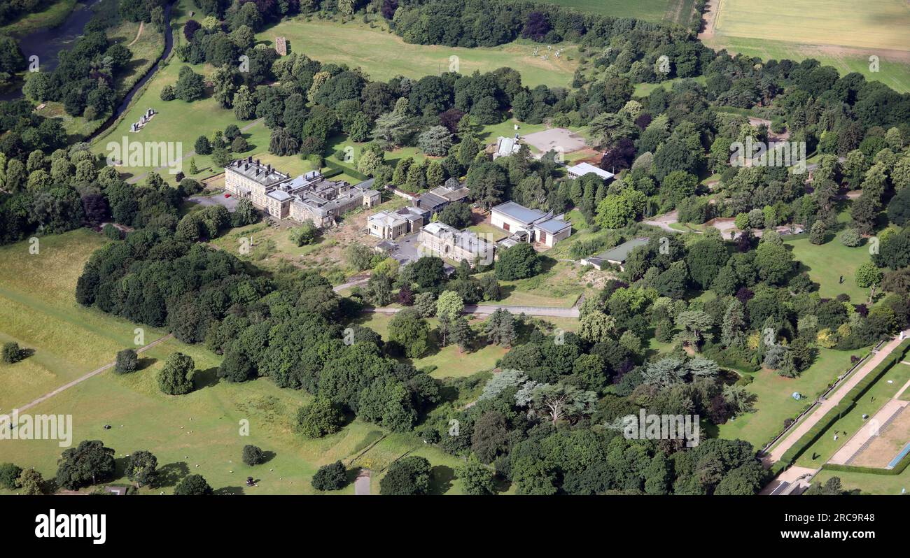 Vista aerea dello Yorkshire Sculpture Park a Bretton Park vicino a Wakefield, West Yorkshire Foto Stock