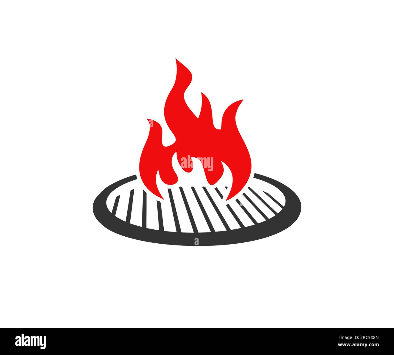 Logo del barbecue e dell'etichetta del grill. Emblema e logo per barbecue, design vettoriale e illustrazione. Illustrazione Vettoriale