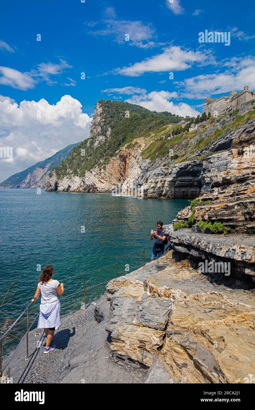 Portovenere, Liguria, Italia, Grotta di Byron Foto Stock