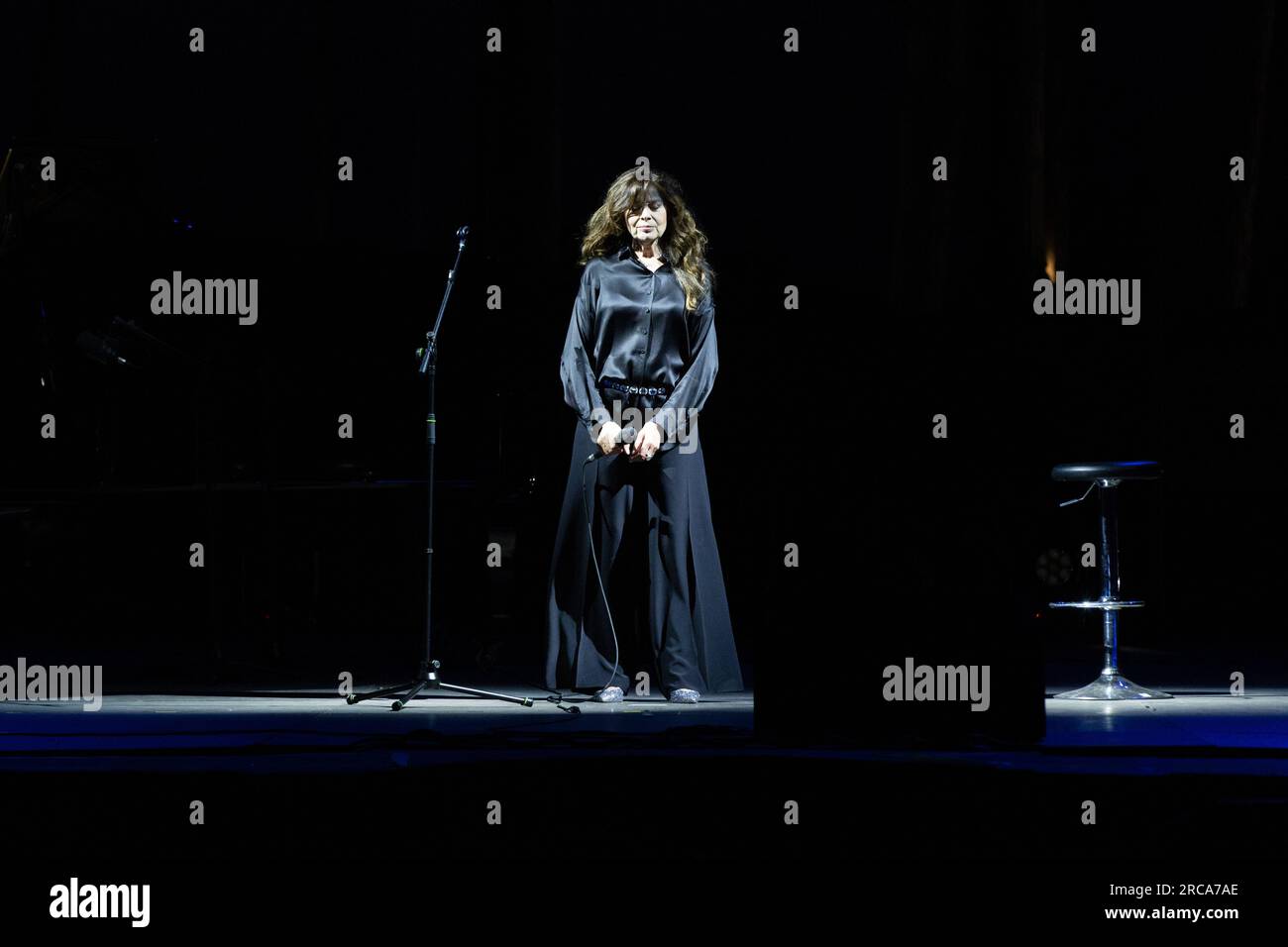 La cantante italiana Carla Bissi, alias Alice, durante il concerto 'eri con me: Alice canta Battiato' al Teatro Romano di Ostia Antica, vicino Roma (foto di Matteo Nardone / Pacific Press/Sipa USA) Foto Stock