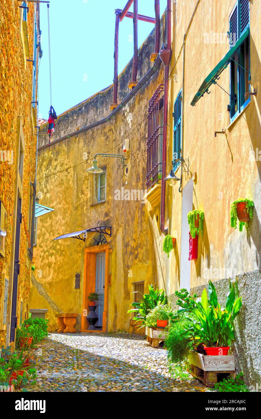 il centro storico di borgio verezzi savona Foto Stock