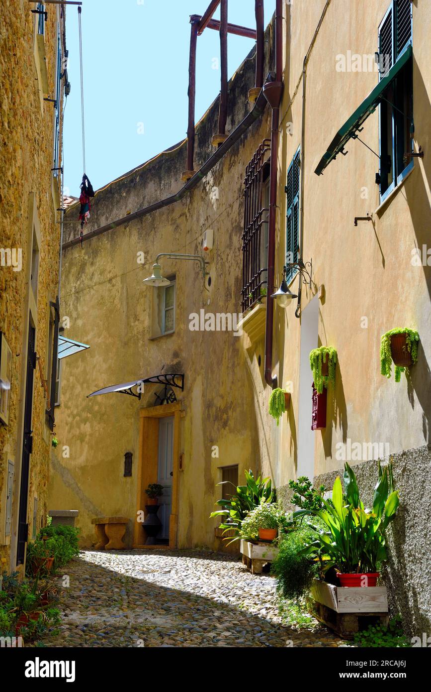 il centro storico di borgio verezzi savona Foto Stock