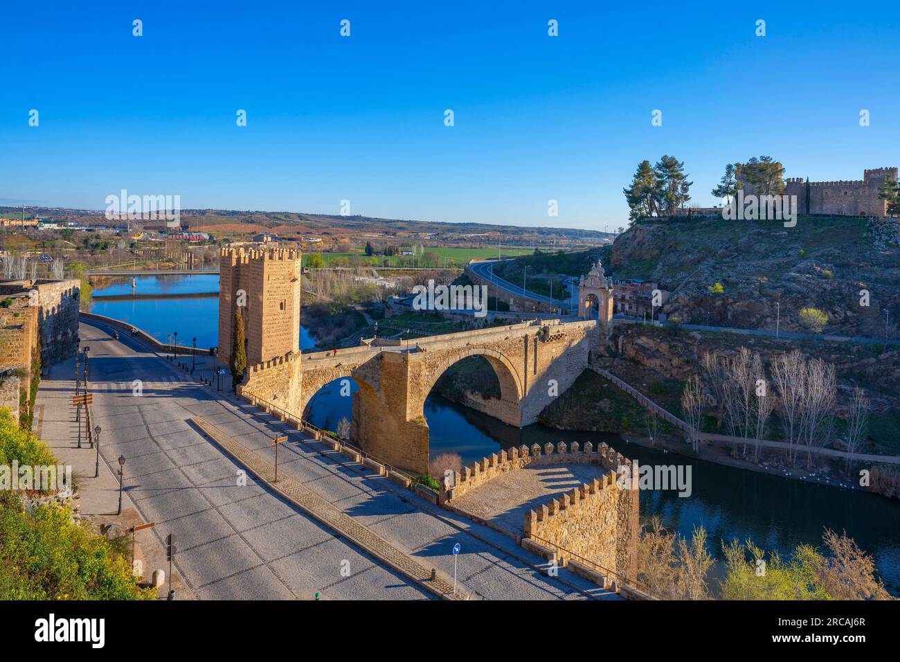 Ponte di Alcantara, Toledo, Castiglia-la Mancha, Spagna Foto Stock