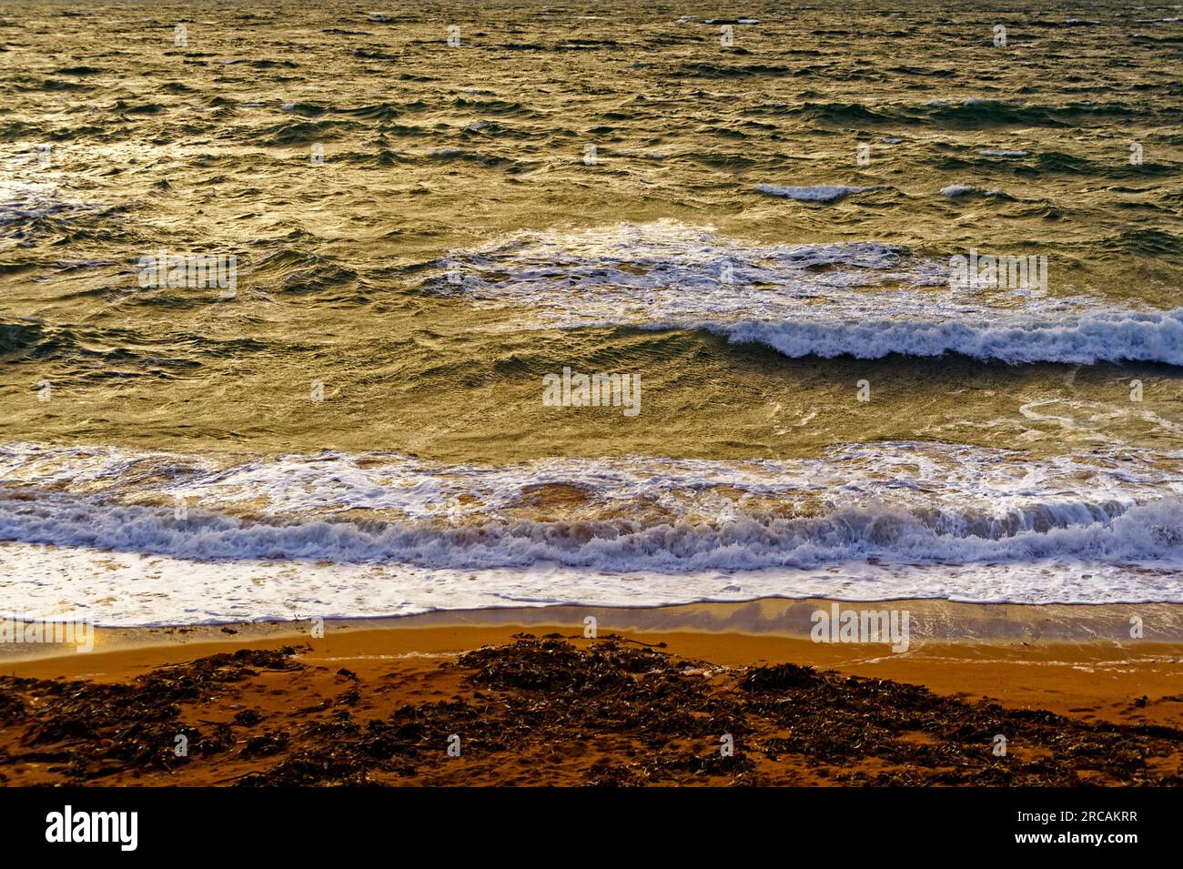 Cliff Sea Stormy Sky Devon UK Foto Stock