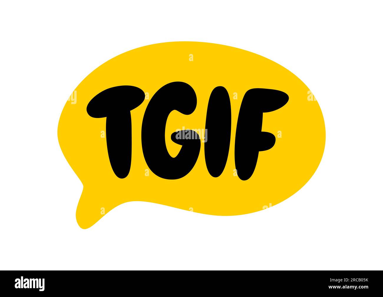 Bolla vocale TGIF. GRAZIE A DIO è l'abbreviazione del testo DEL VENERDÌ. Citazione acronimo tgif disegnato a mano. Frase di Doodle. Stampa Graphic Design su maglietta, tessera, pos Illustrazione Vettoriale