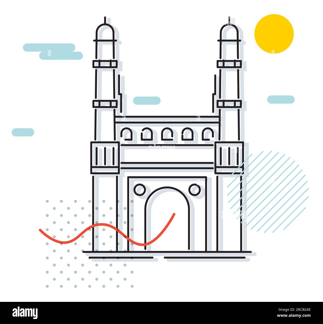 Charminar - Hyderabad City icona Illustrazione come EPS 10 file Illustrazione Vettoriale