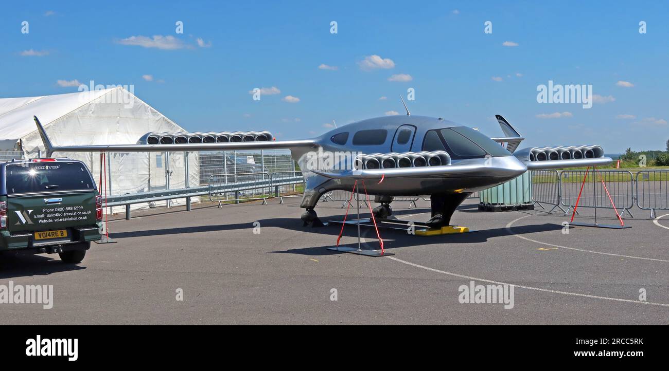 Lilium G-Lilm aeroplano elettrico a decollo verticale presso l'eliporto di Silverstone, ex RAF Silverstone, Northampton, Inghilterra, REGNO UNITO, NN12 8TL Foto Stock