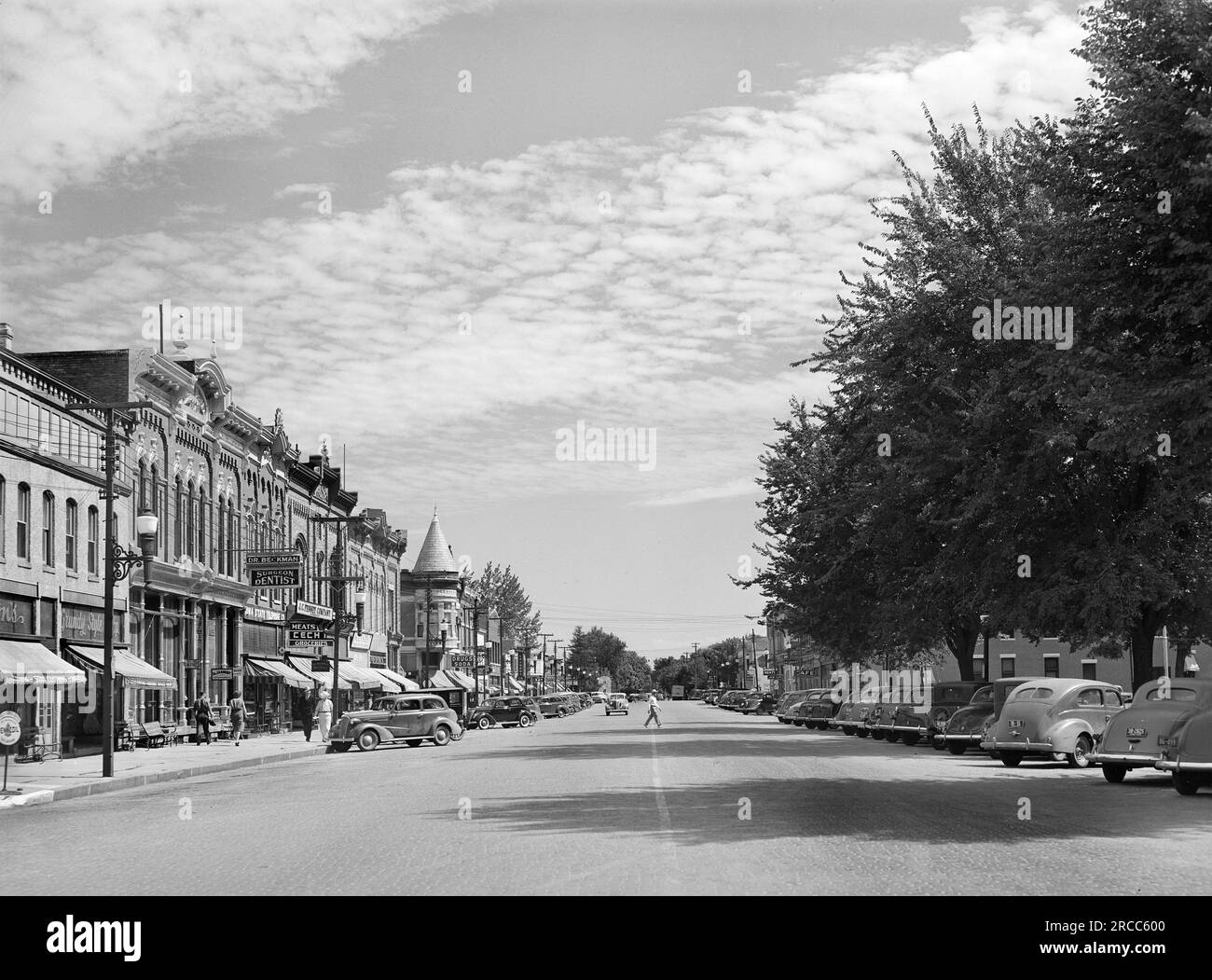 Main Street, Grundy Center, Iowa, USA, Arthur Rothstein, STATI UNITI Farm Security Administration, settembre 1939 Foto Stock