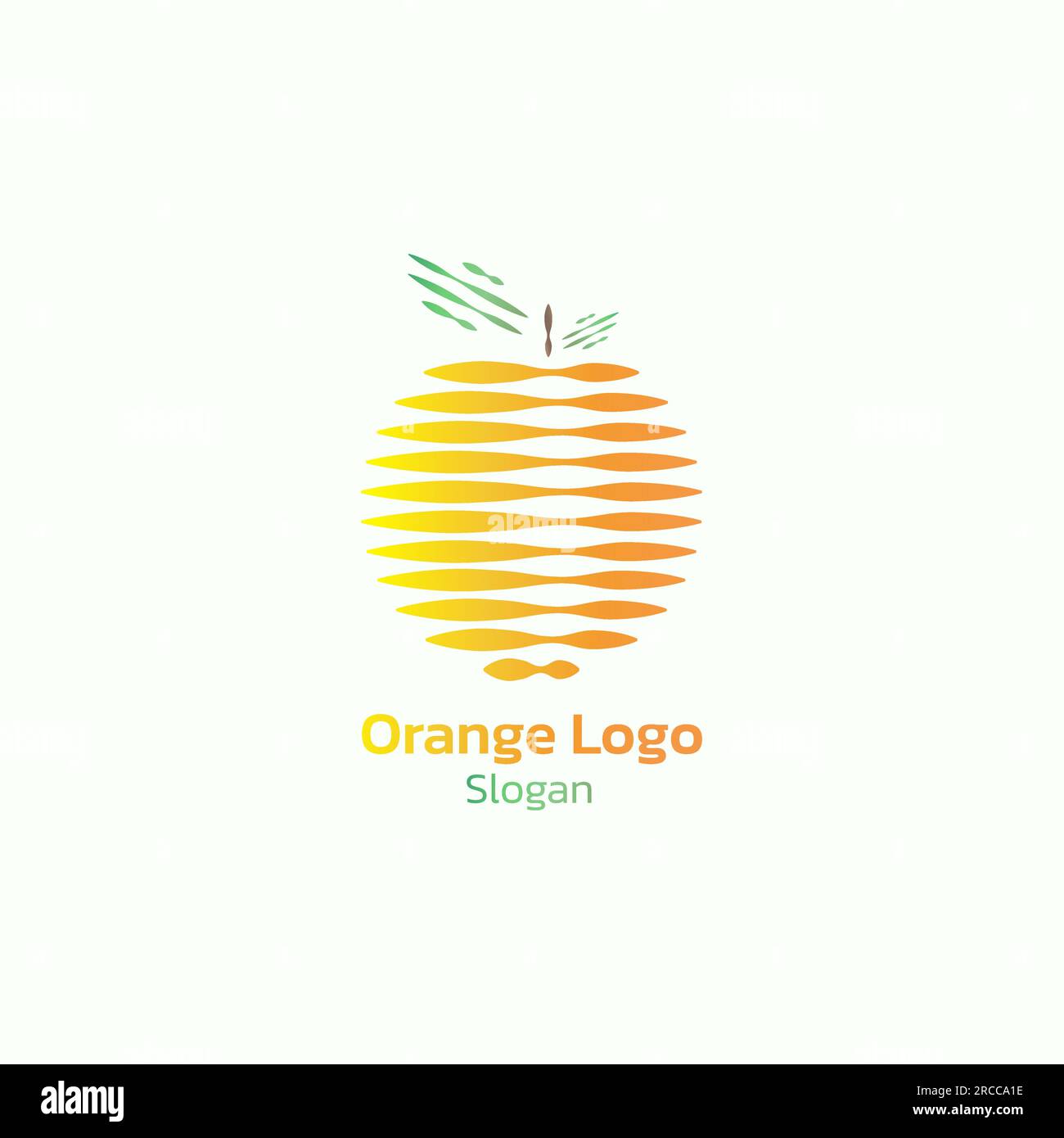 Logo Orange Fruit composto da una combinazione unica di linee. Illustrazione Vettoriale