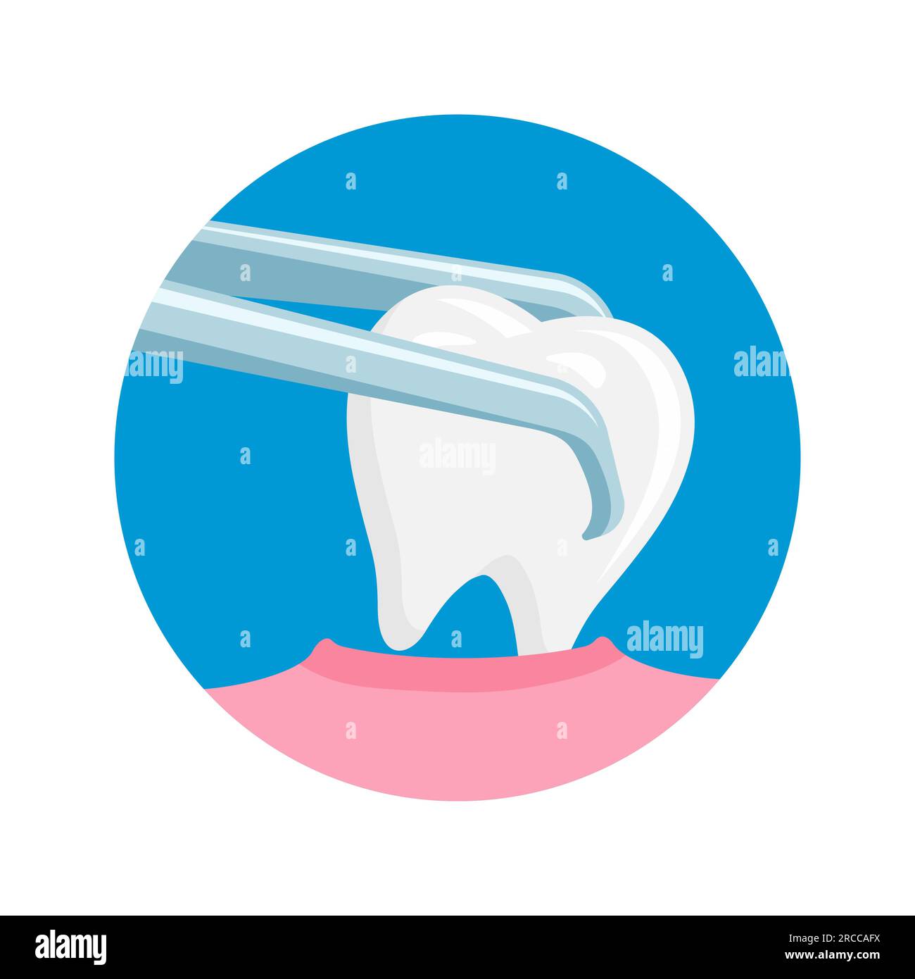 illustrazione del vettore di estrazione dei denti. Simbolo icona mal di denti Illustrazione Vettoriale