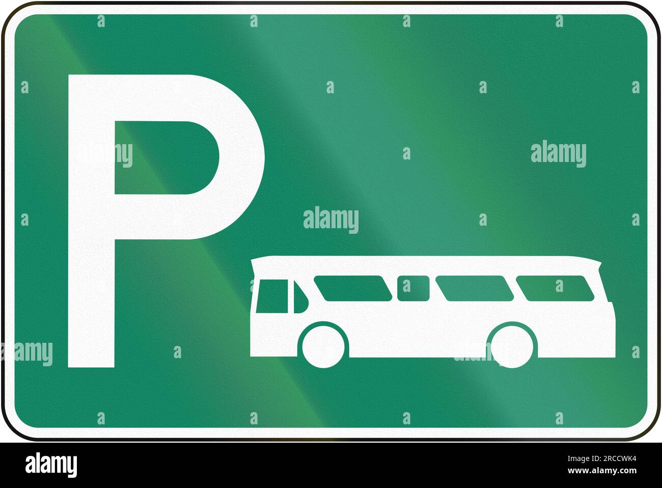 Guida e informazioni indicazioni stradali a Quebec, Canada - Parcheggio per autobus. Foto Stock