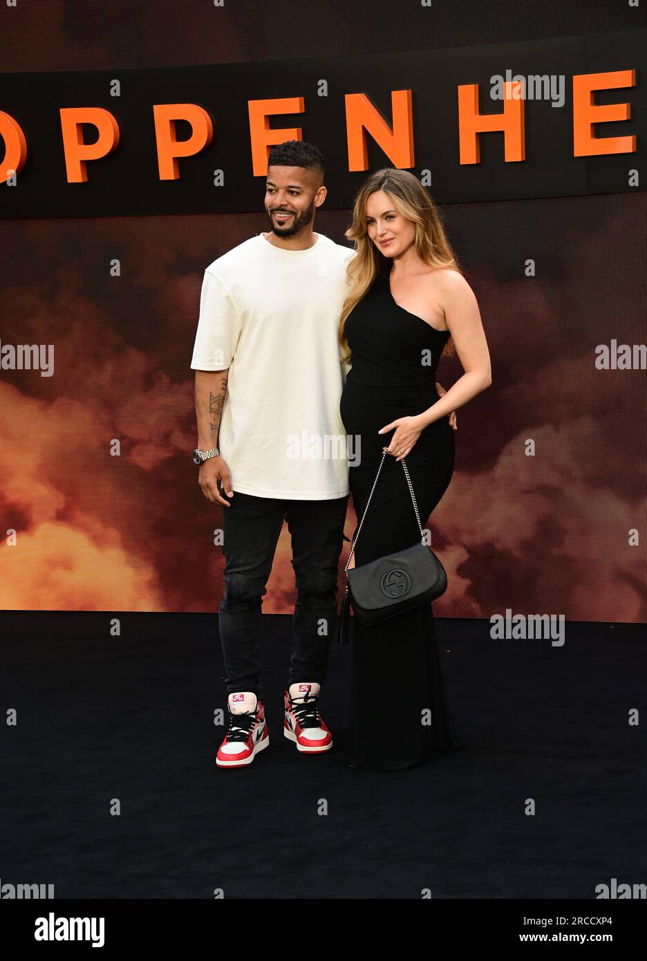 Londra, Regno Unito. 13 luglio 2023. Jeremy Lynch e Shauna Louise partecipano all'Oppenheimer - UK Premiere all'ODEON Luxe, Leicester Square, Londra, Regno Unito. Credito: Vedere li/Picture Capital/Alamy Live News Foto Stock