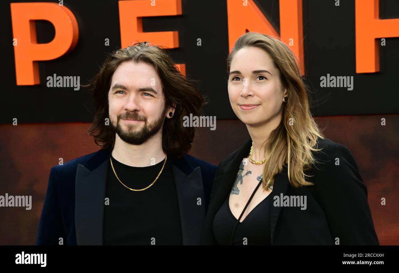 Londra, Regno Unito. 13 luglio 2023. Sean William McLoughlin (L) partecipa all'Oppenheimer - UK Premiere all'ODEON Luxe, Leicester Square, Londra, Regno Unito. Credito: Vedere li/Picture Capital/Alamy Live News Foto Stock