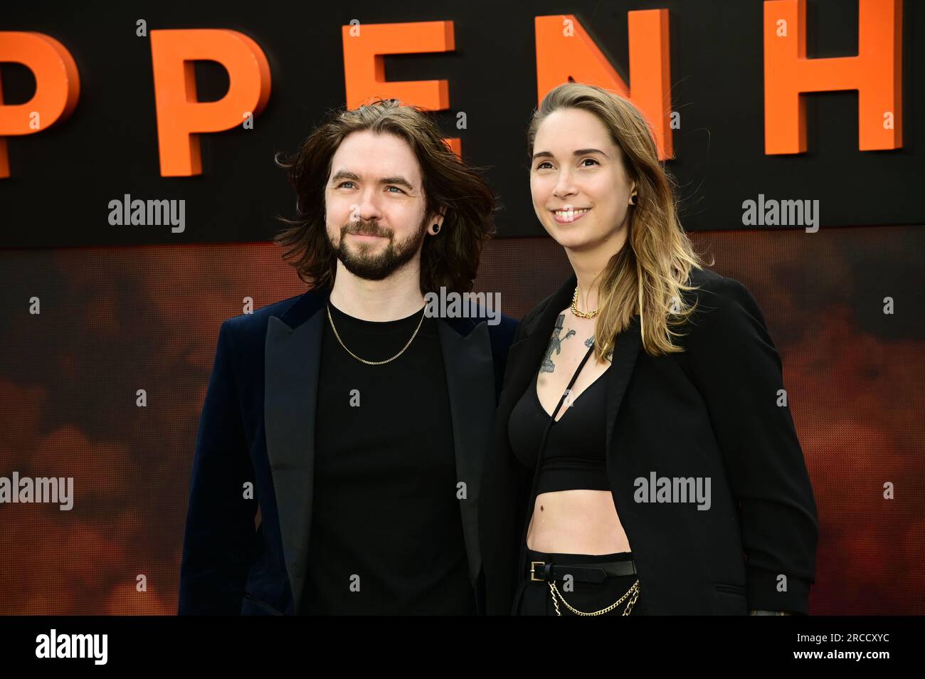 Londra, Regno Unito. 13 luglio 2023. Sean William McLoughlin (L) partecipa all'Oppenheimer - UK Premiere all'ODEON Luxe, Leicester Square, Londra, Regno Unito. Credito: Vedere li/Picture Capital/Alamy Live News Foto Stock