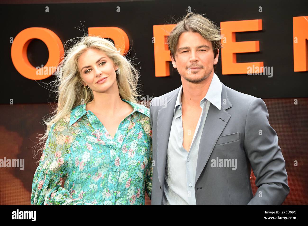 Londra, Regno Unito. 13 luglio 2023. Tamsin Egerton e Josh Hartnett partecipano a Oppenheimer - UK Premiere presso ODEON Luxe, Leicester Square, Londra, Regno Unito. Foto Stock