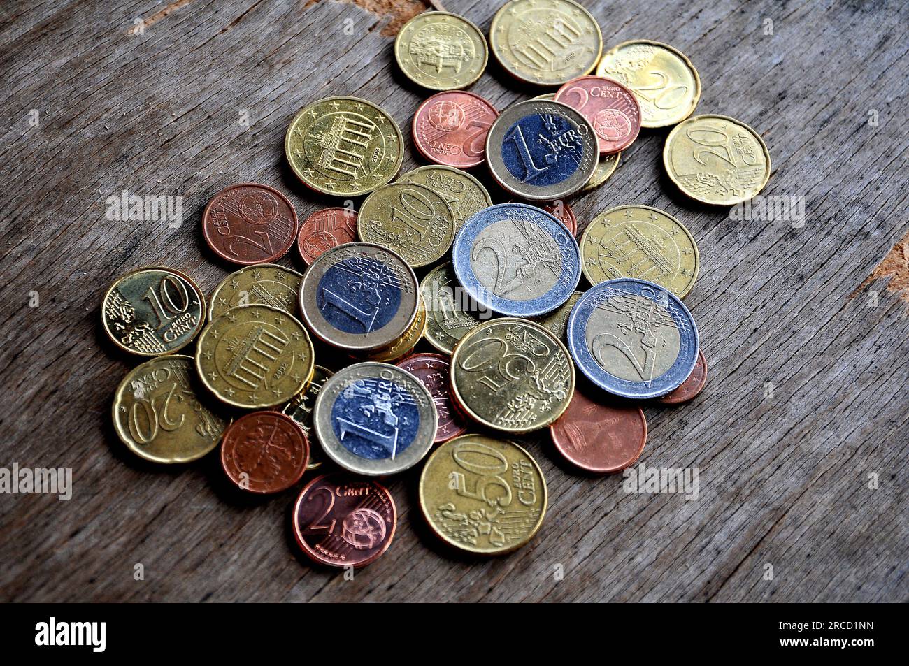 Copenaghen/Danimarca/14 luglio 2023/Euro Coins moneta a Kastrup capitale danese Copenaghen Danimarca. (Foto: Francis Joseph Dean/Dean Pictures) Foto Stock