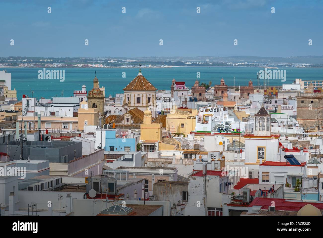 Veduta aerea di Cadice con Convento di San Francisco - Cadice, Andalusia, Spagna Foto Stock