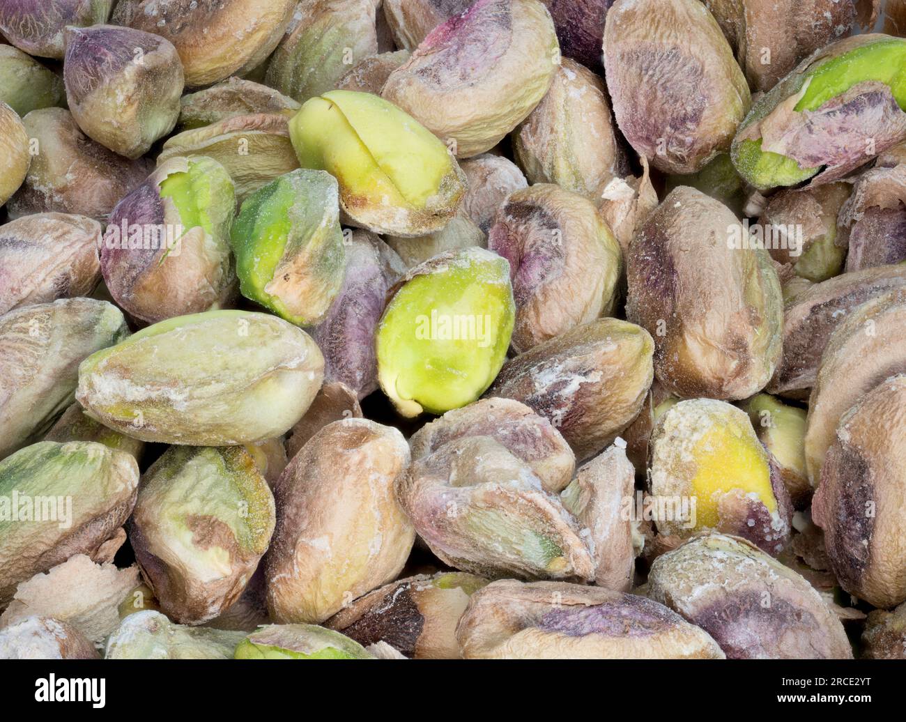 Primi piani dei pistacchi salati ad alta risoluzione Foto Stock