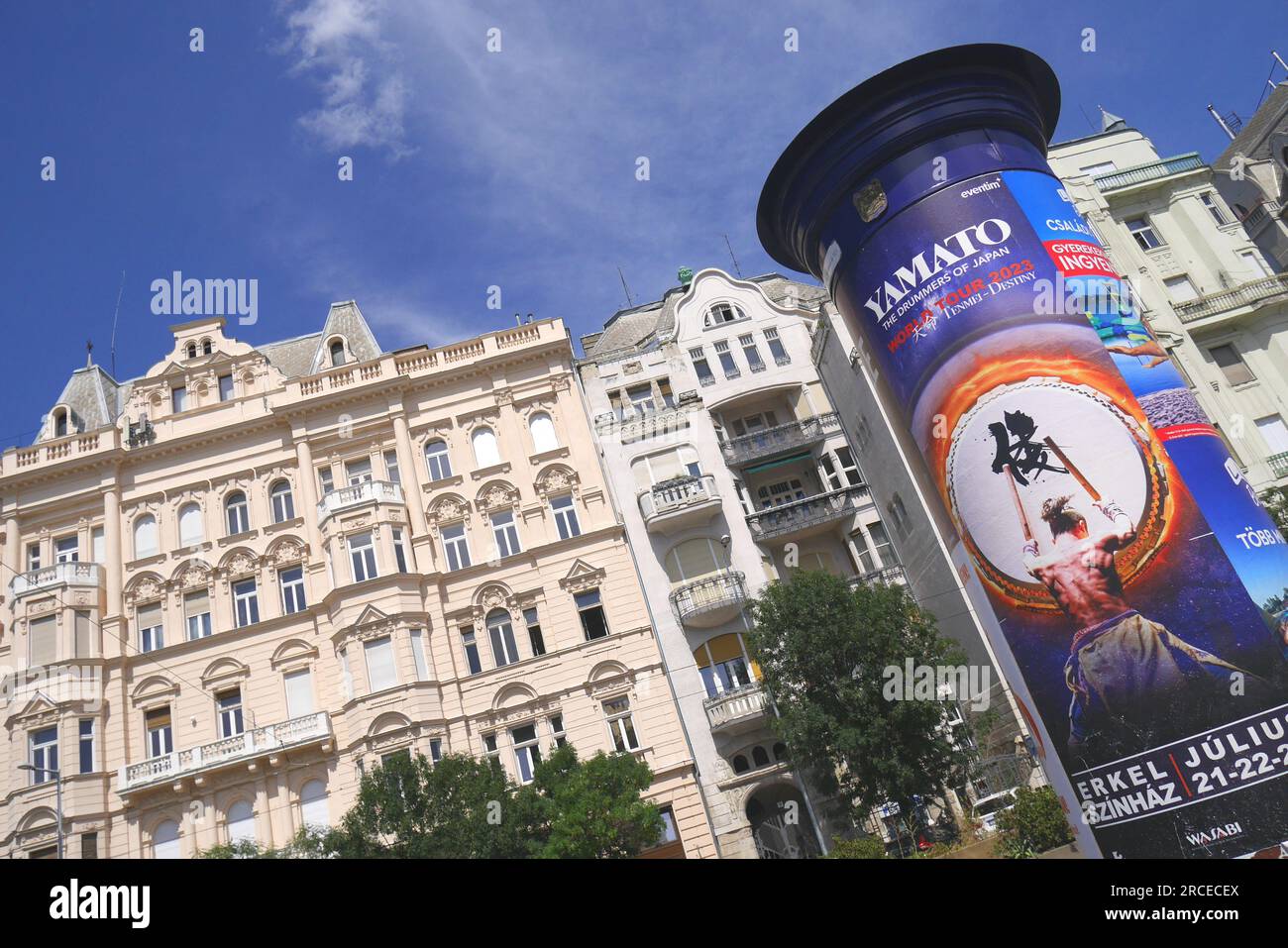 Morris colonna colonna pubblicità, Budapest, Ungheria Foto Stock