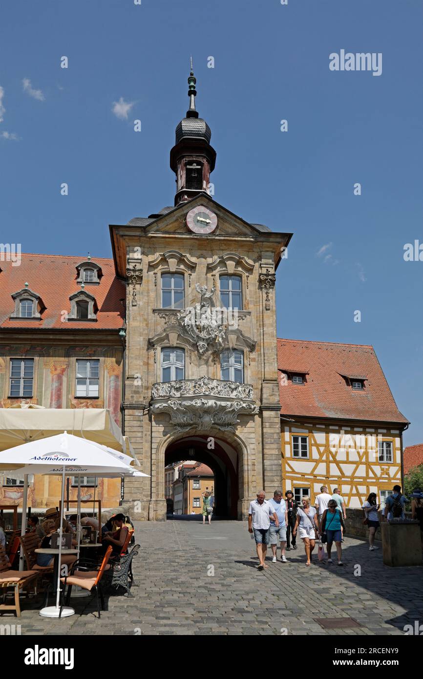 Municipio vecchio, Bamberga, Oberfranken, Baviera, Germania Foto Stock