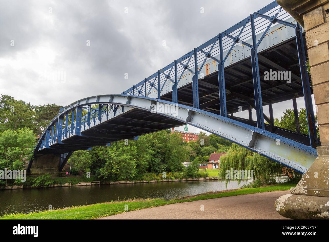Kingsland Toll Bridge, Shrewsbury Over the River Severn, Shropshire, Regno Unito Foto Stock