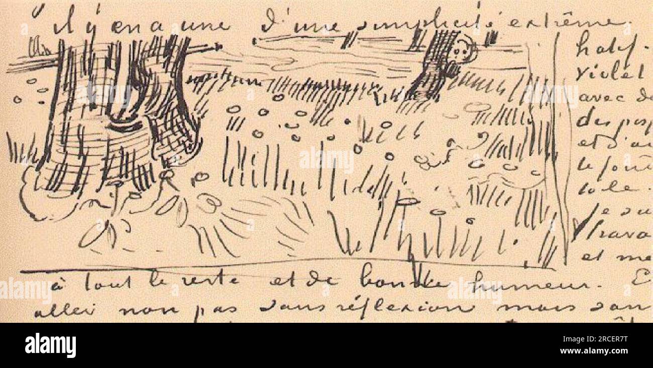 Campo d'erba con Dandelions e alberi Trunks 1890 di Vincent van Gogh Foto Stock