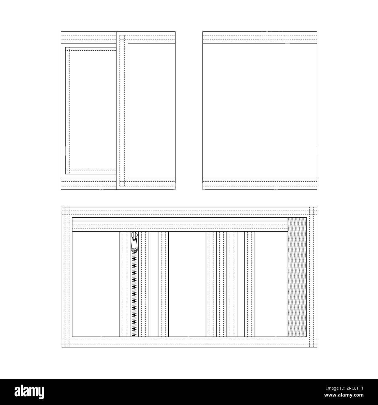 Modello portafoglio in tela illustrazione vettoriale modello piatto per una collezione di abbigliamento Illustrazione Vettoriale Modello portafoglio in tela illustrazione vettoriale modello piatto per una collezione di abbigliamento Illustrazione Vettoriale