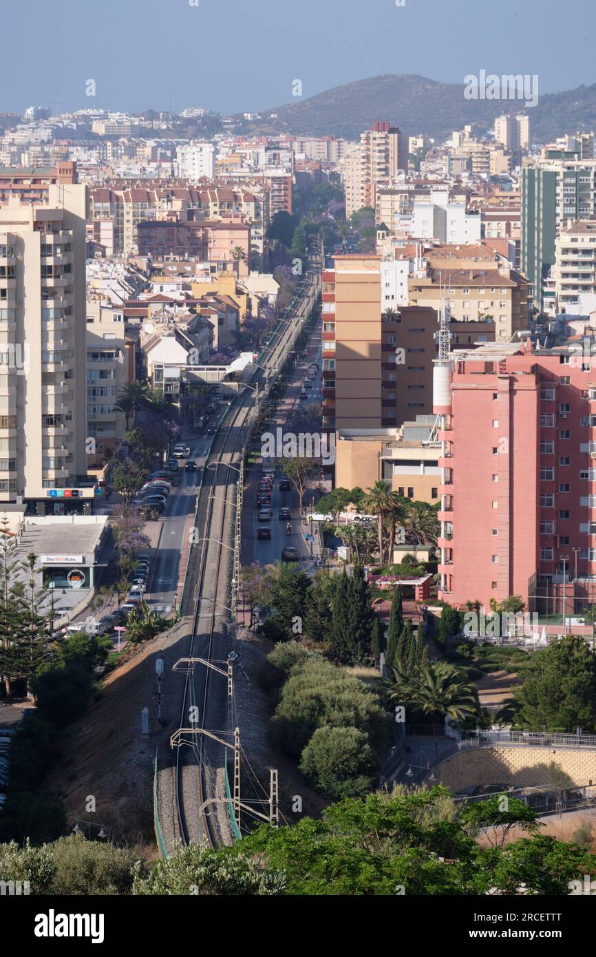 Vista aerea di Fuengirola, provincia di Málaga, Spagna. Foto Stock