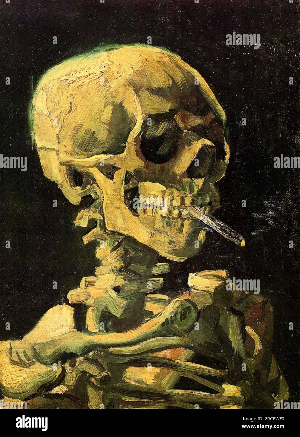 Skull with Burning Cigarette 1885; Nunen / Nuenen, Paesi Bassi di Vincent van Gogh Foto Stock