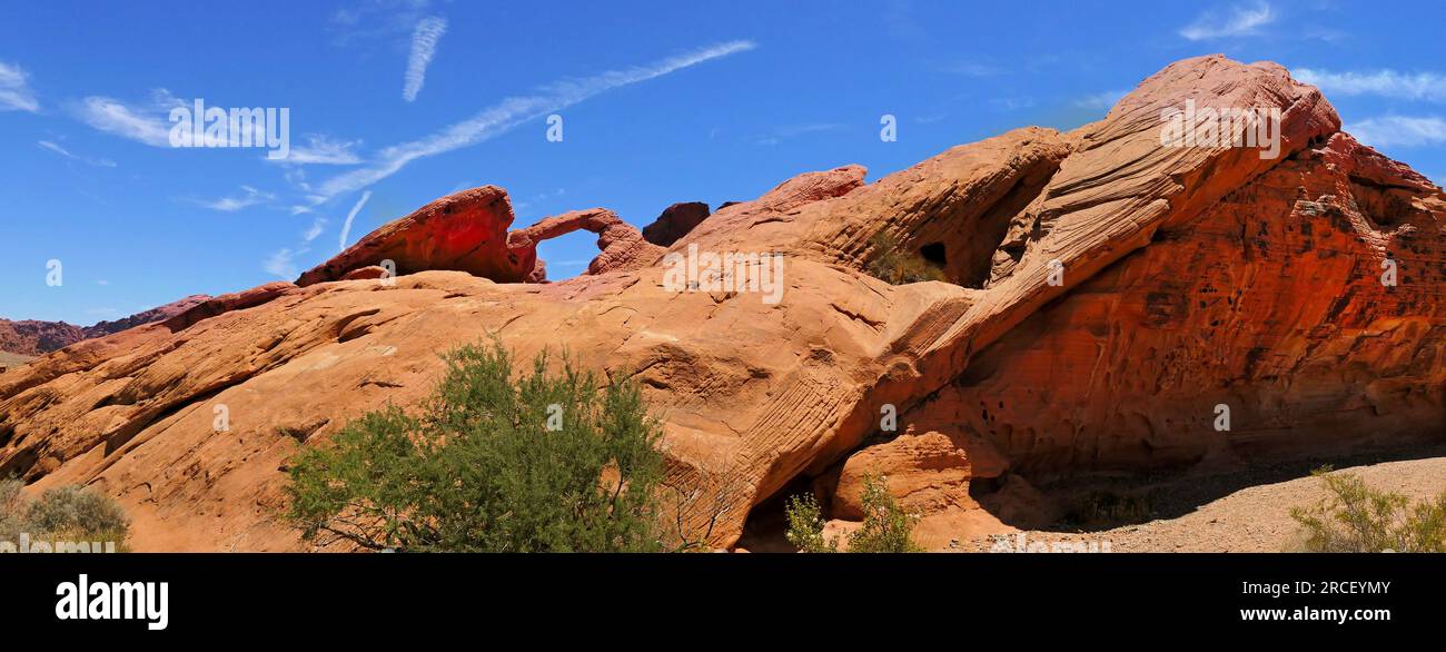 Arco naturale nella "Valley of Fire" Nevada, Stati Uniti Foto Stock