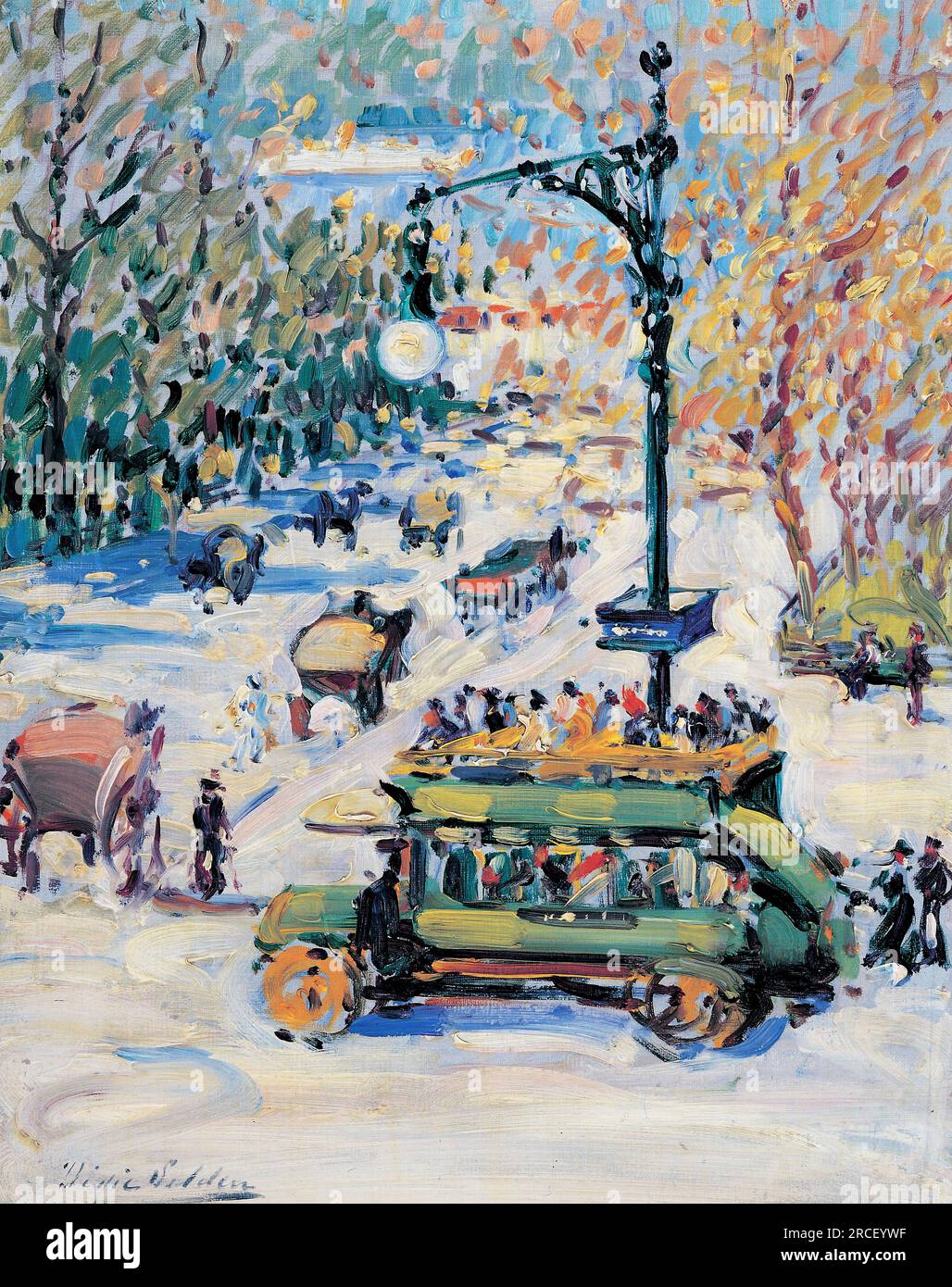 79th St e Riverside Drive dell'artista americano, Dixie Selden (1868-1935), olio su tela, c. 1915 Foto Stock