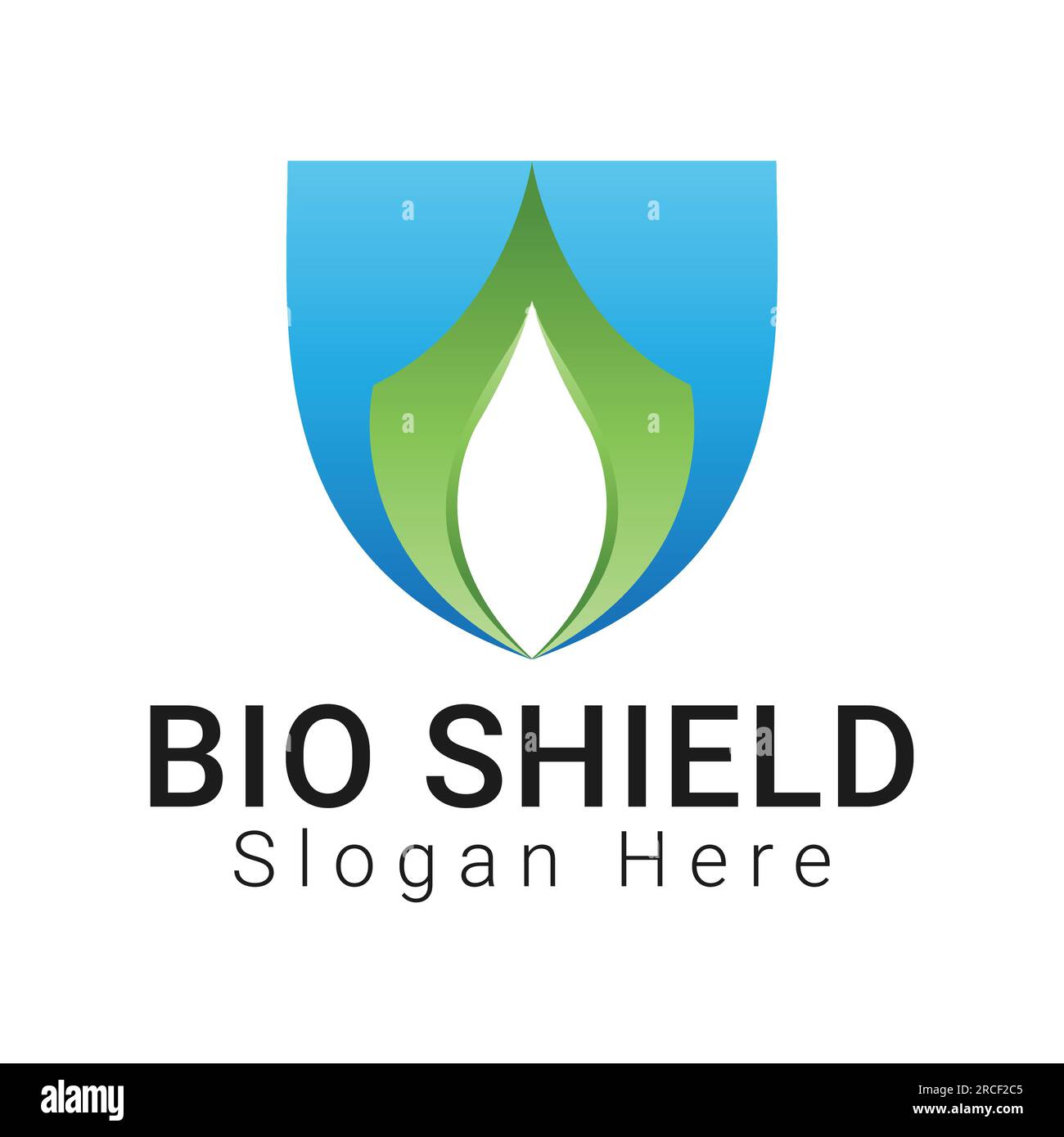 Logo Bio Shield Design Ecology logotipo Illustrazione Vettoriale