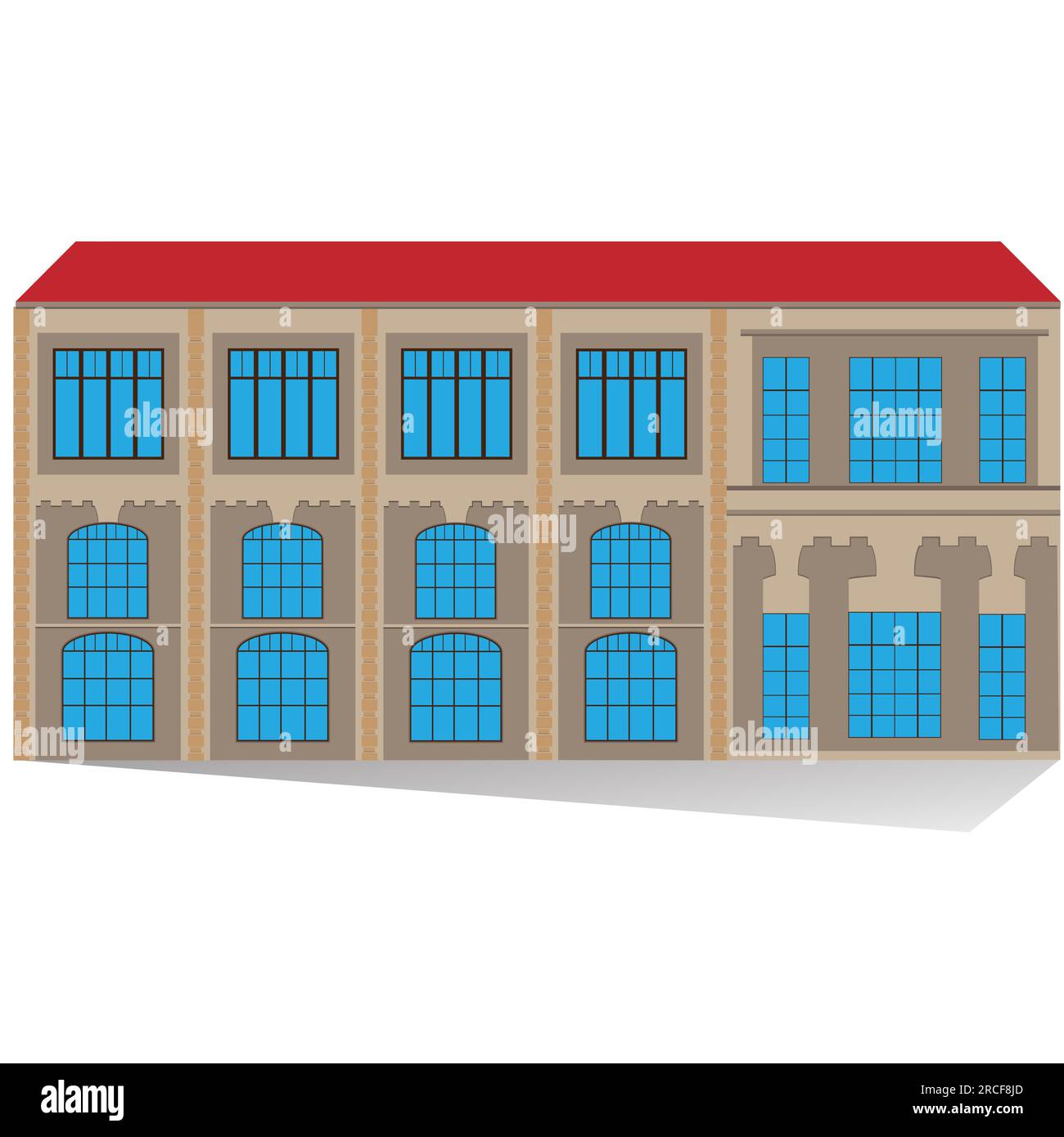 Facciata di edificio ispirato da palazzo storico; illustrazione vettoriale; Illustrazione Vettoriale