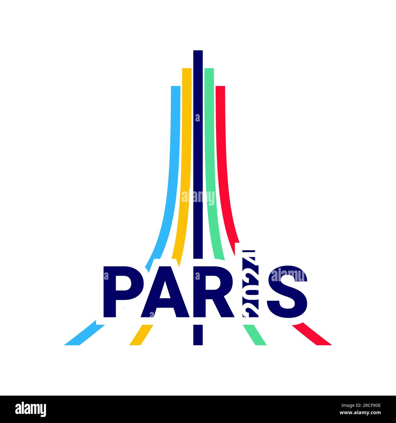 Olimpiadi di Parigi 2024. Logo per le Olimpiadi. Illustrazione Vettoriale