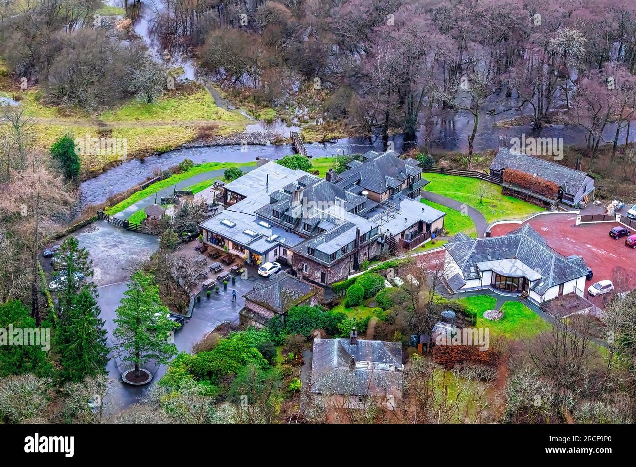 Riprese aeree scattate con un drone nello Yorkshire Foto Stock