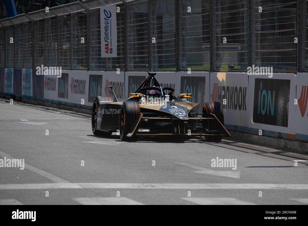 Roma, Italia 14 luglio 2023 – Formula e Hankook Roma e-Prix, prove da rookie. Yann Ehrlacher (fra) DS Penske Team azione in pista. Foto: Fabio Pagani/Alamy Live News Foto Stock