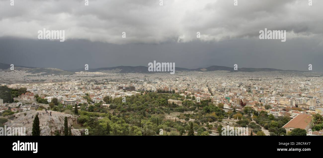 Vista dall'Acropoli, Grecia Foto Stock