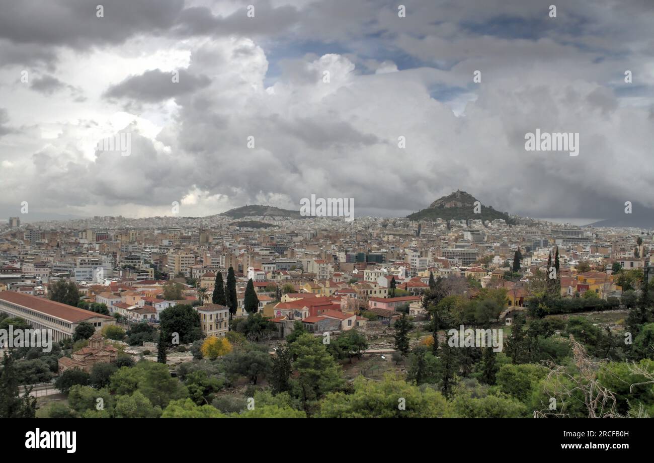 Vista dall'Acropoli, Grecia Foto Stock