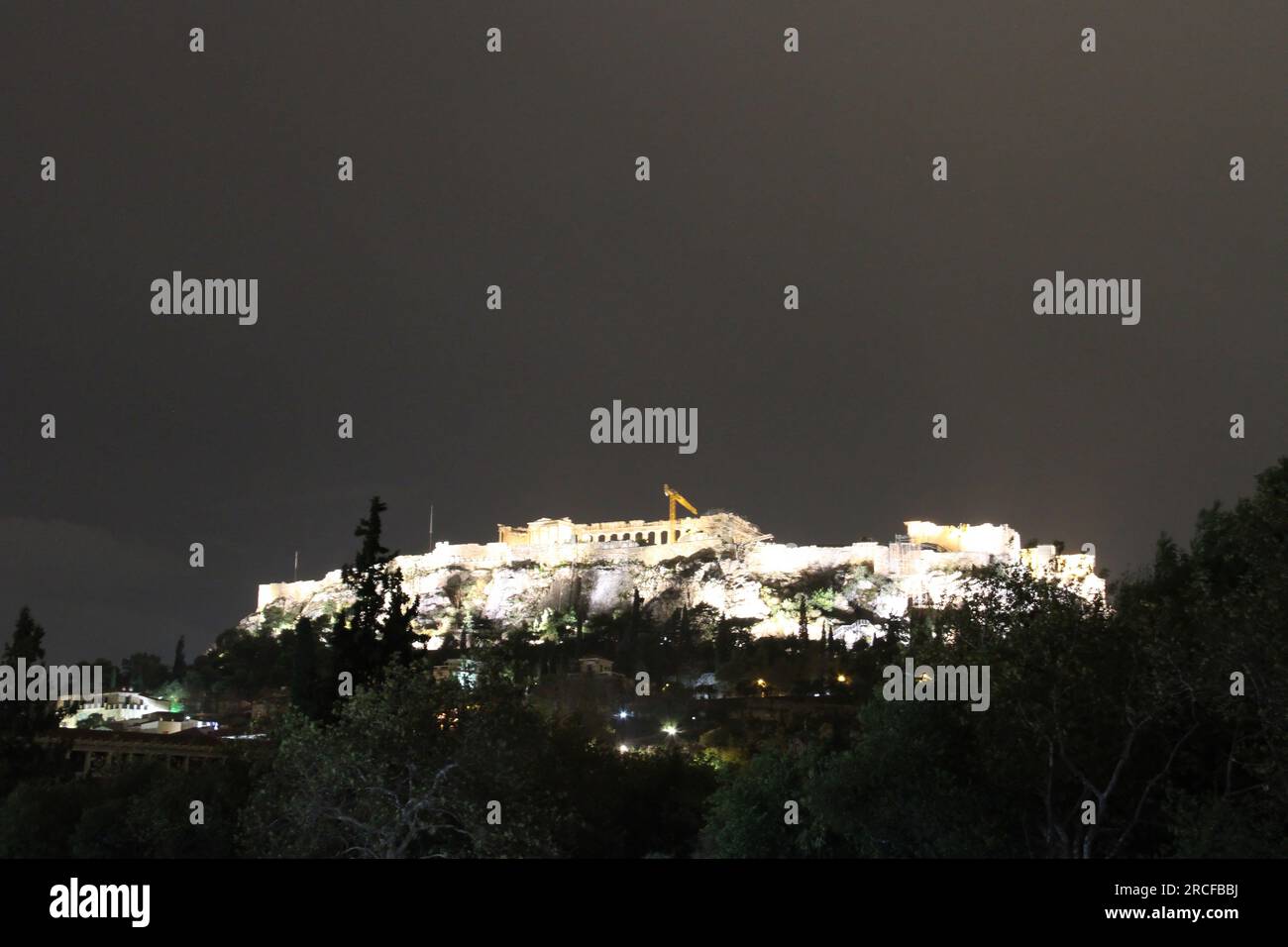 Vista sull'Acropoli, Atene, Grecia Foto Stock