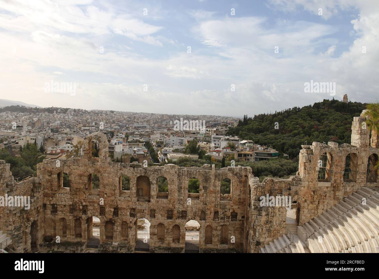 Acropoli, Atene, Grecia, Tempio di Dioniso Foto Stock
