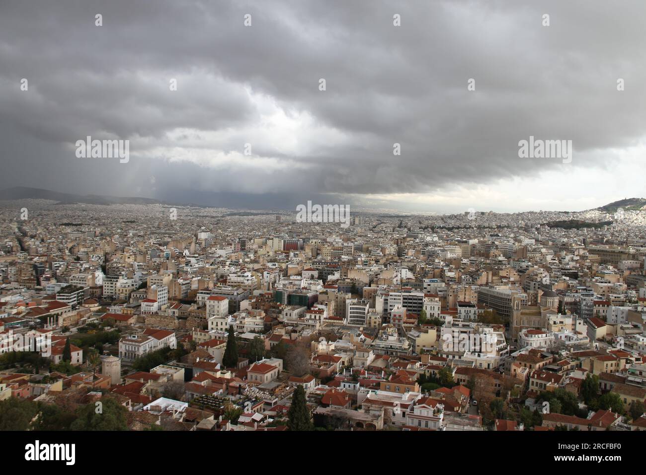 Vista sull'Acropoli, Atene, Grecia Foto Stock
